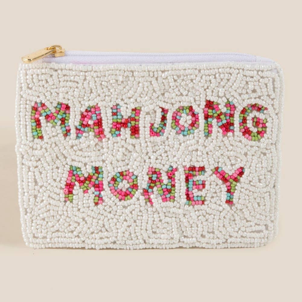 Mahjong Money Seed Beaded Coin Purse