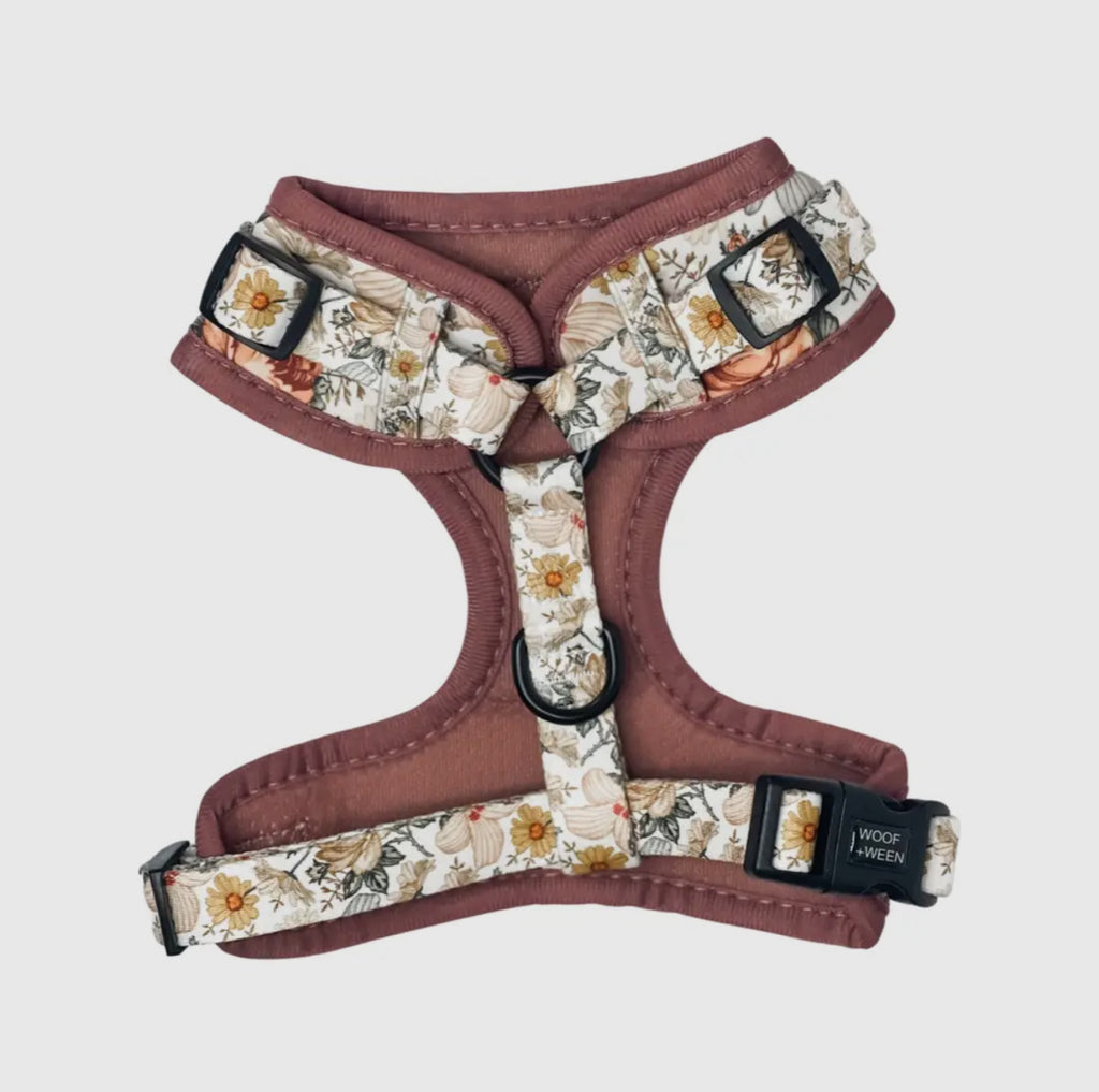 DOG ADJUSTABLE HARNESS - FLOWER FIELDS