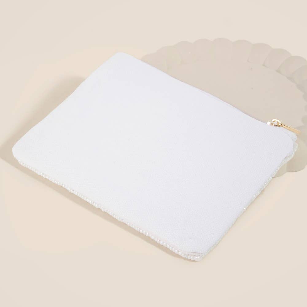 Mahjong Queen Seed Beaded Coin Purse