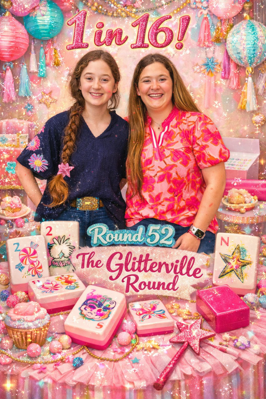 Glitterville Round! 16 chances- One stunning mahjong set + a bonus ticket!