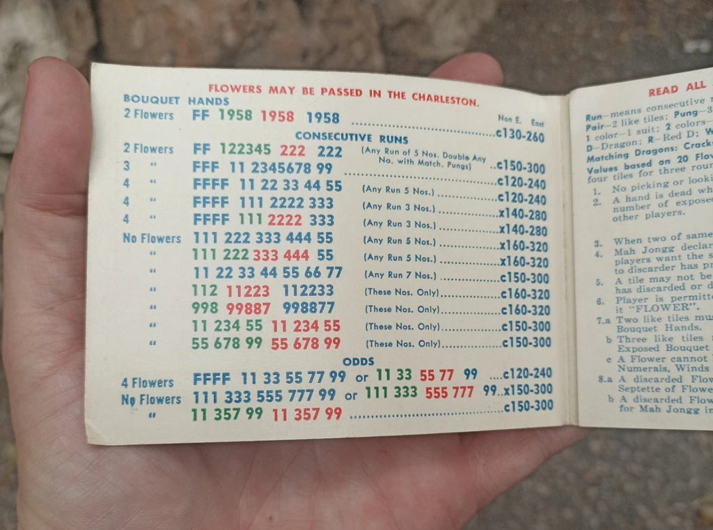 Vintage Mahjong Card Round! 1959 Card!