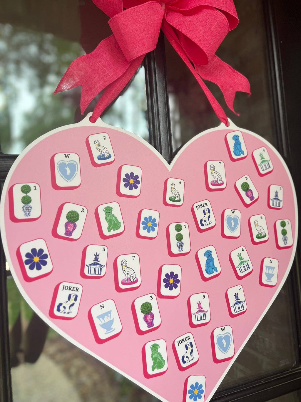 Mahj Tile Heart Door Hanger - HTH x Stylin' Brunette