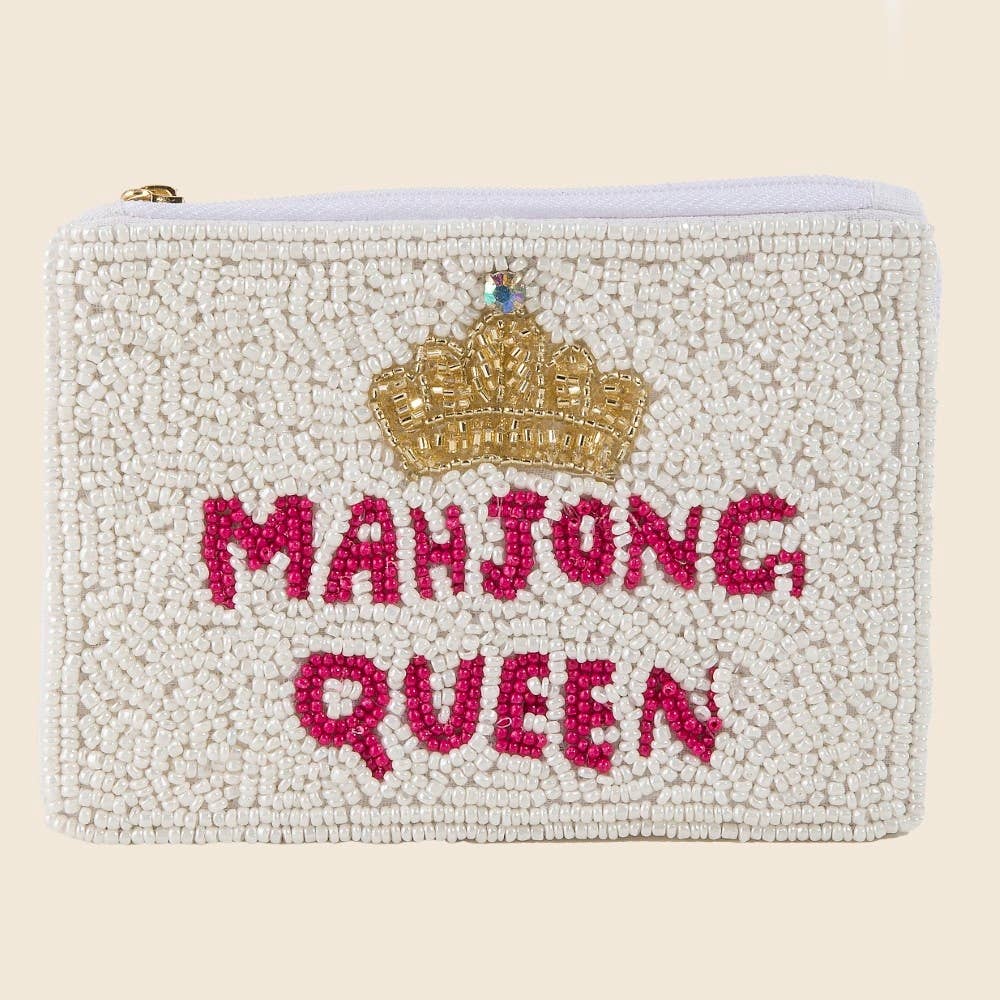 Mahjong Queen Seed Beaded Coin Purse
