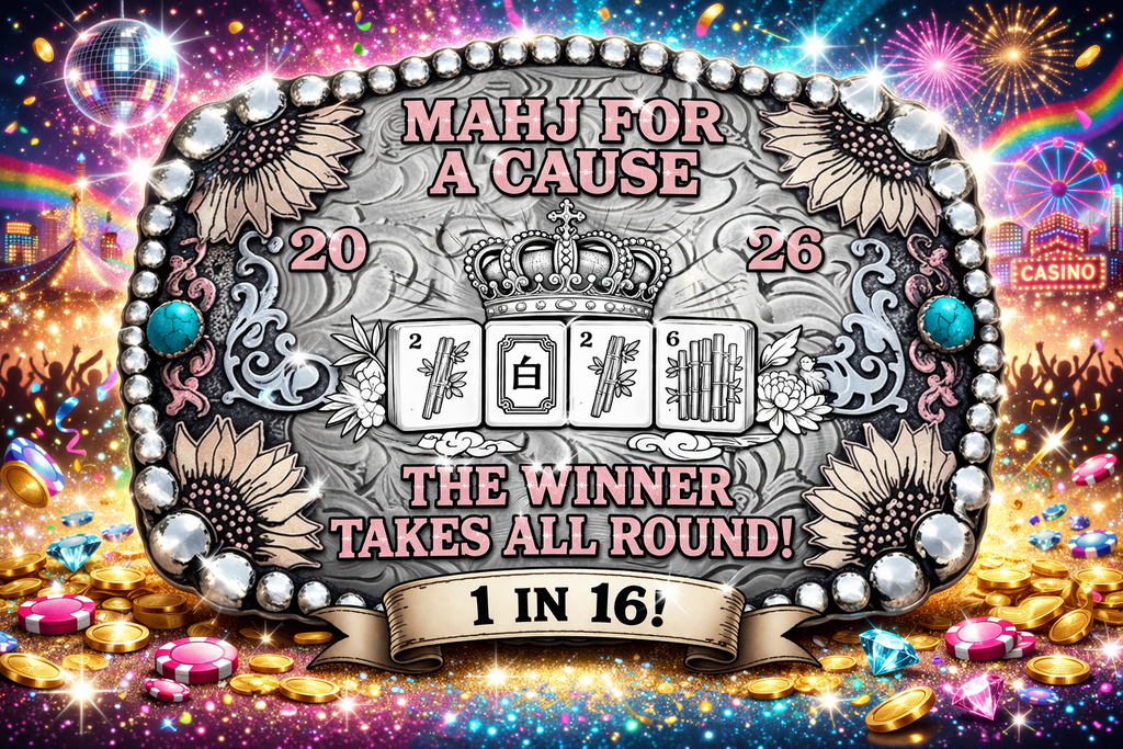The ENCORE WINNER TAKES ALL Round! 16 chances- ONE stunning mahjong set, racks and championship belt buckle!