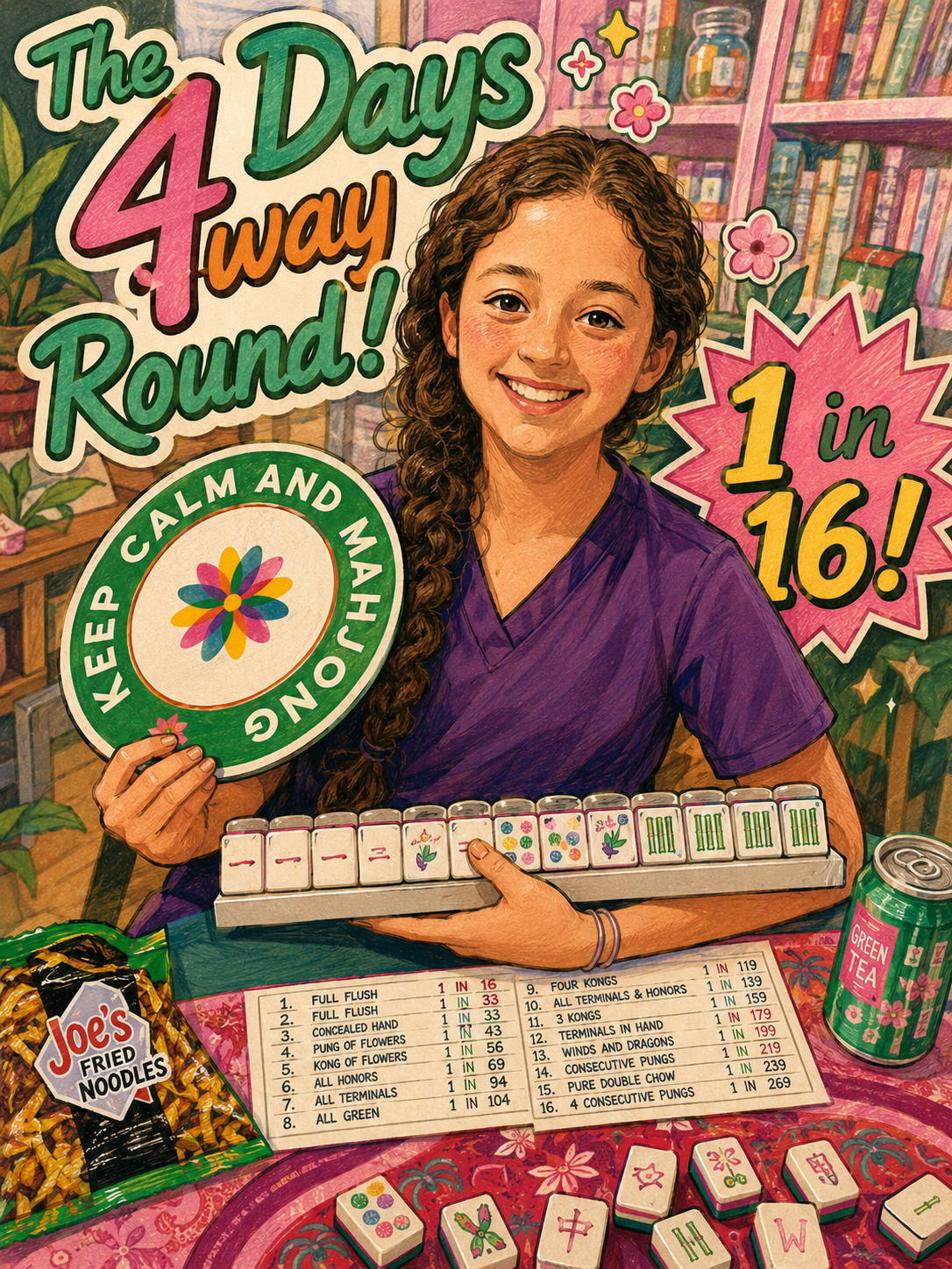 The 4 Days Away Round! 16 chances- One stunning mahjong set!