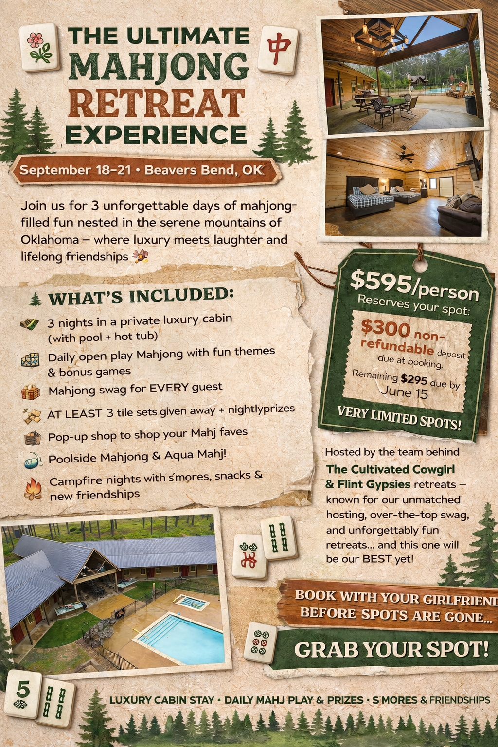 THE ULTIMATE MAHJONG RETREAT EXPERIENCE- The Camp Cultivated Cowgirl Mahjong Retreat