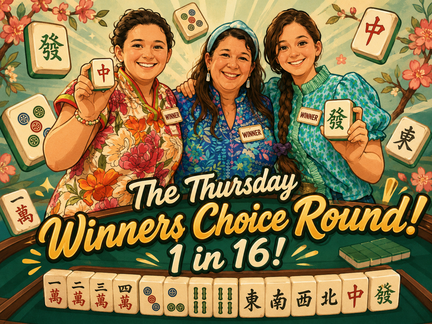 The Thursday Winners Choice Round! 16 chances- One stunning mahjong set!