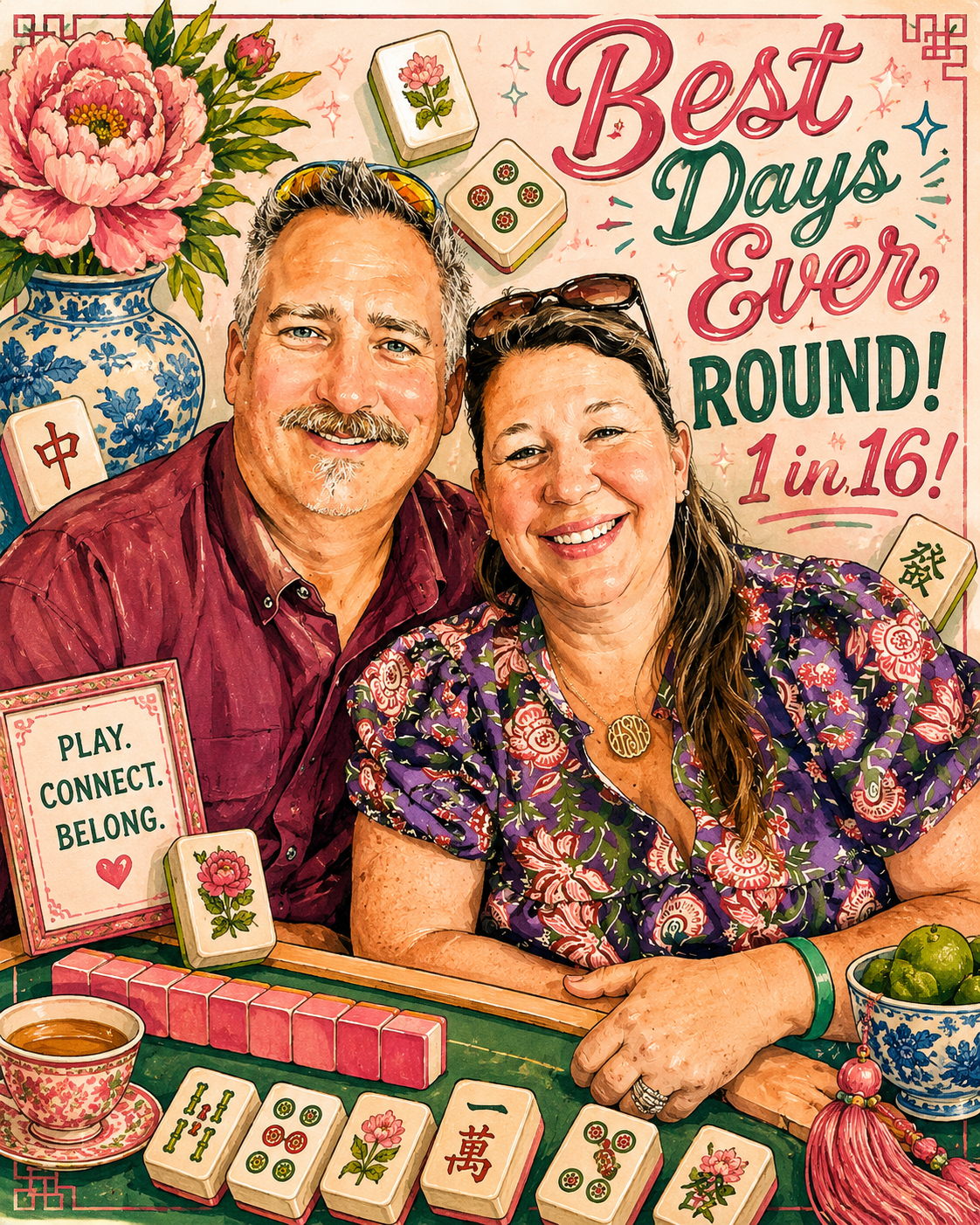 The Best Days Ever Round! 16 chances- One stunning mahjong set!
