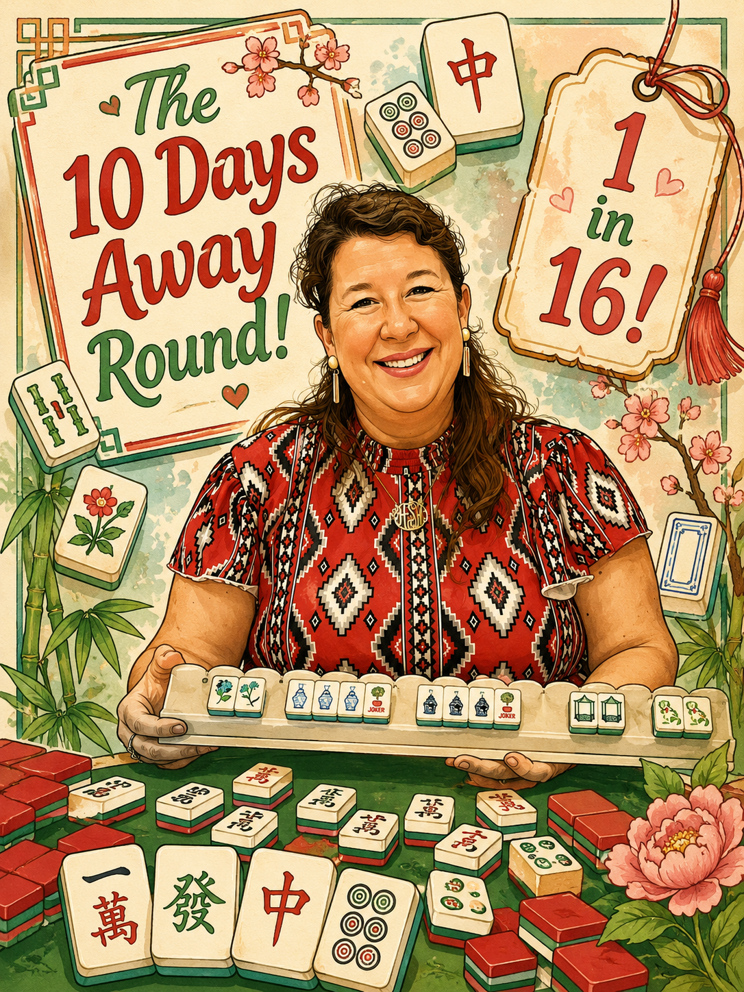The 10 Days Away Round! 16 chances- One stunning mahjong set!