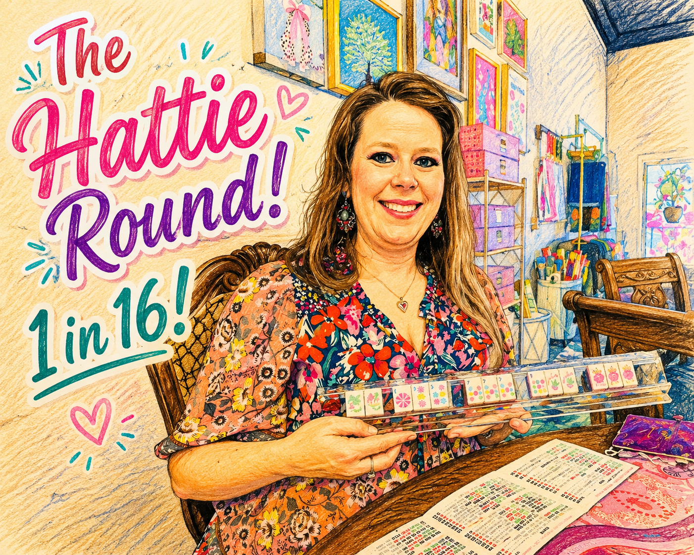 The Hattie Round! 16 chances- One stunning mahjong set!