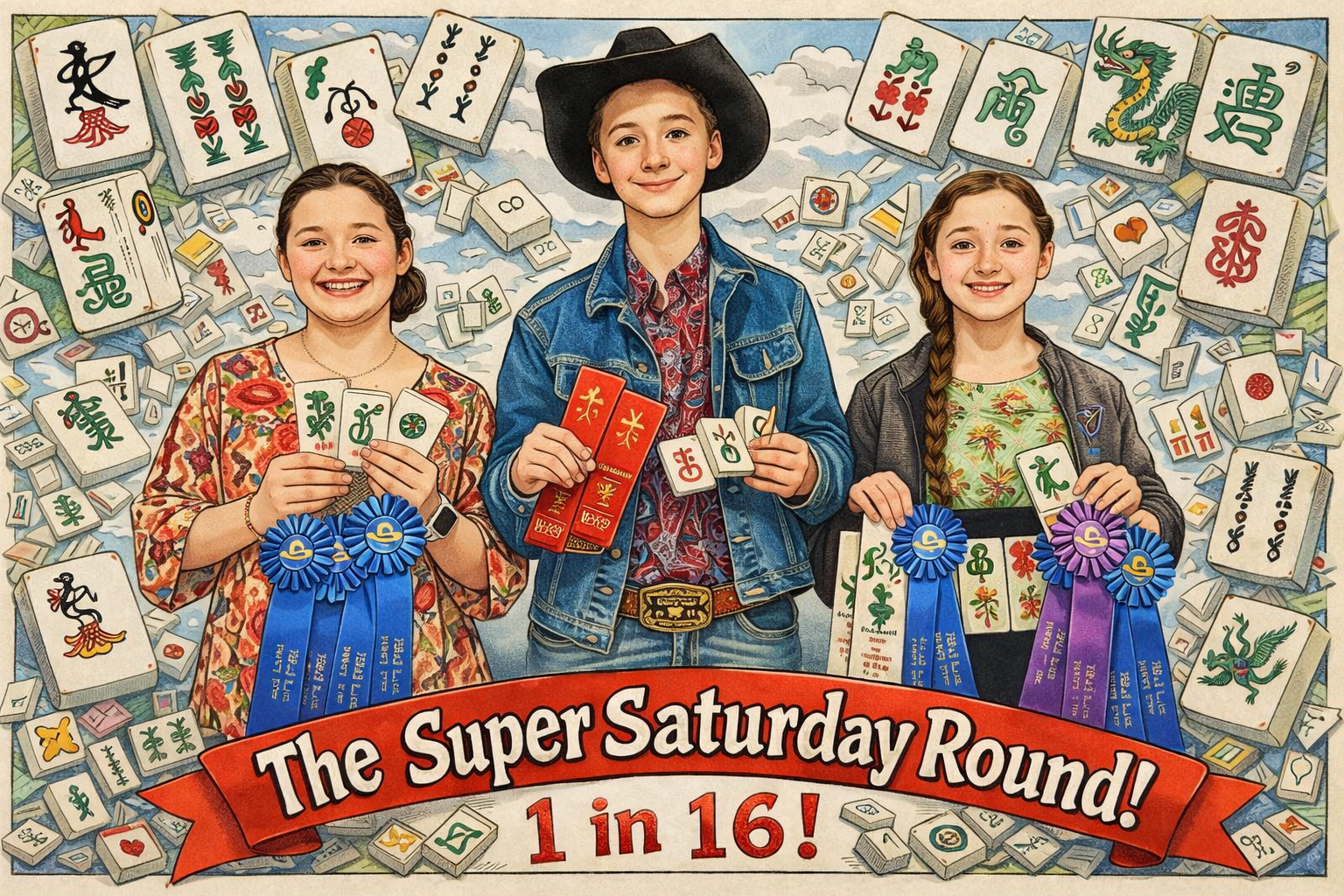 The Super Saturday Round! 16 chances- One stunning mahjong set plus a bonus ticket!