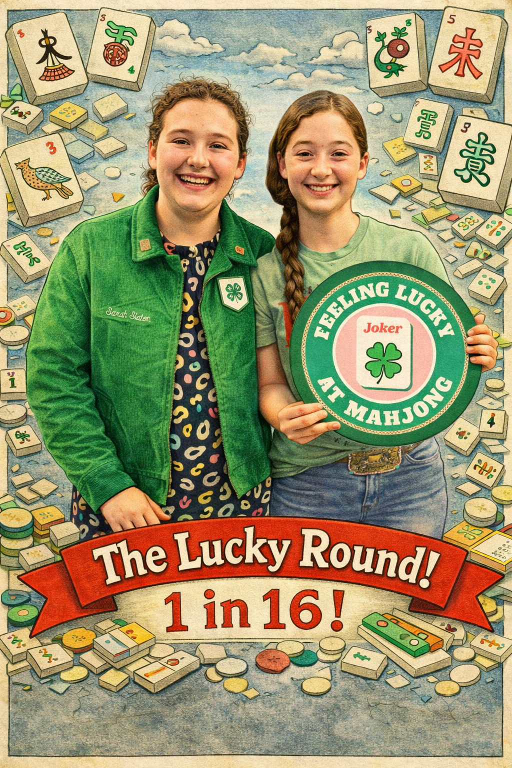 The Lucky Round! 16 chances- One stunning mahjong set plus a bonus ticket!