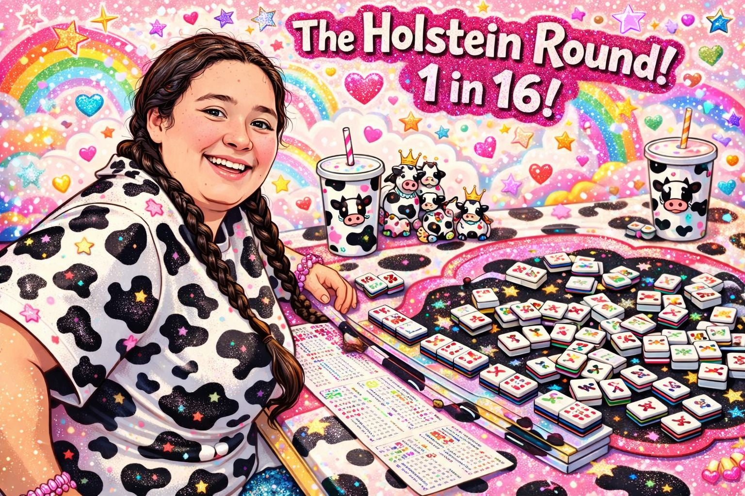 The Holstein Round! 16 chances- One stunning mahjong set!