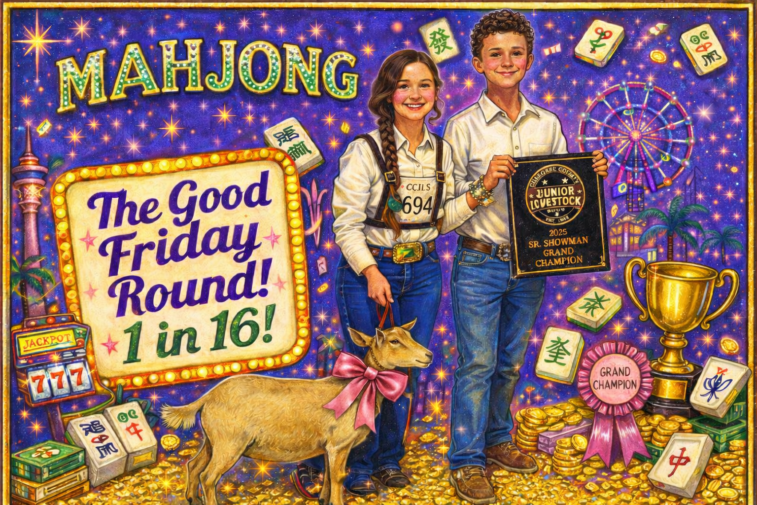 The Good Friday Round! 16 chances- One stunning mahjong set!
