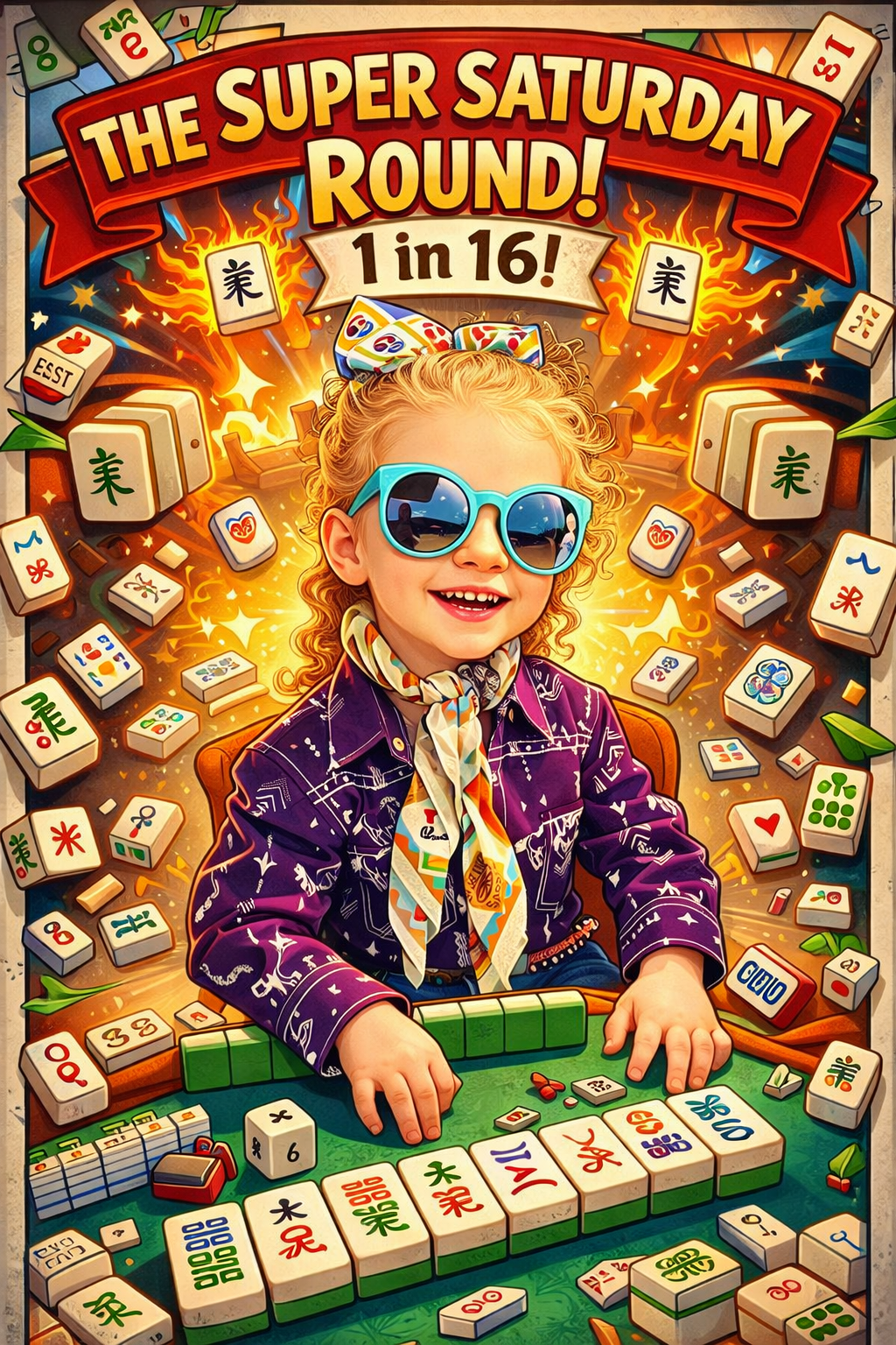 The Super Saturday Round! 16 chances- One stunning mahjong set!