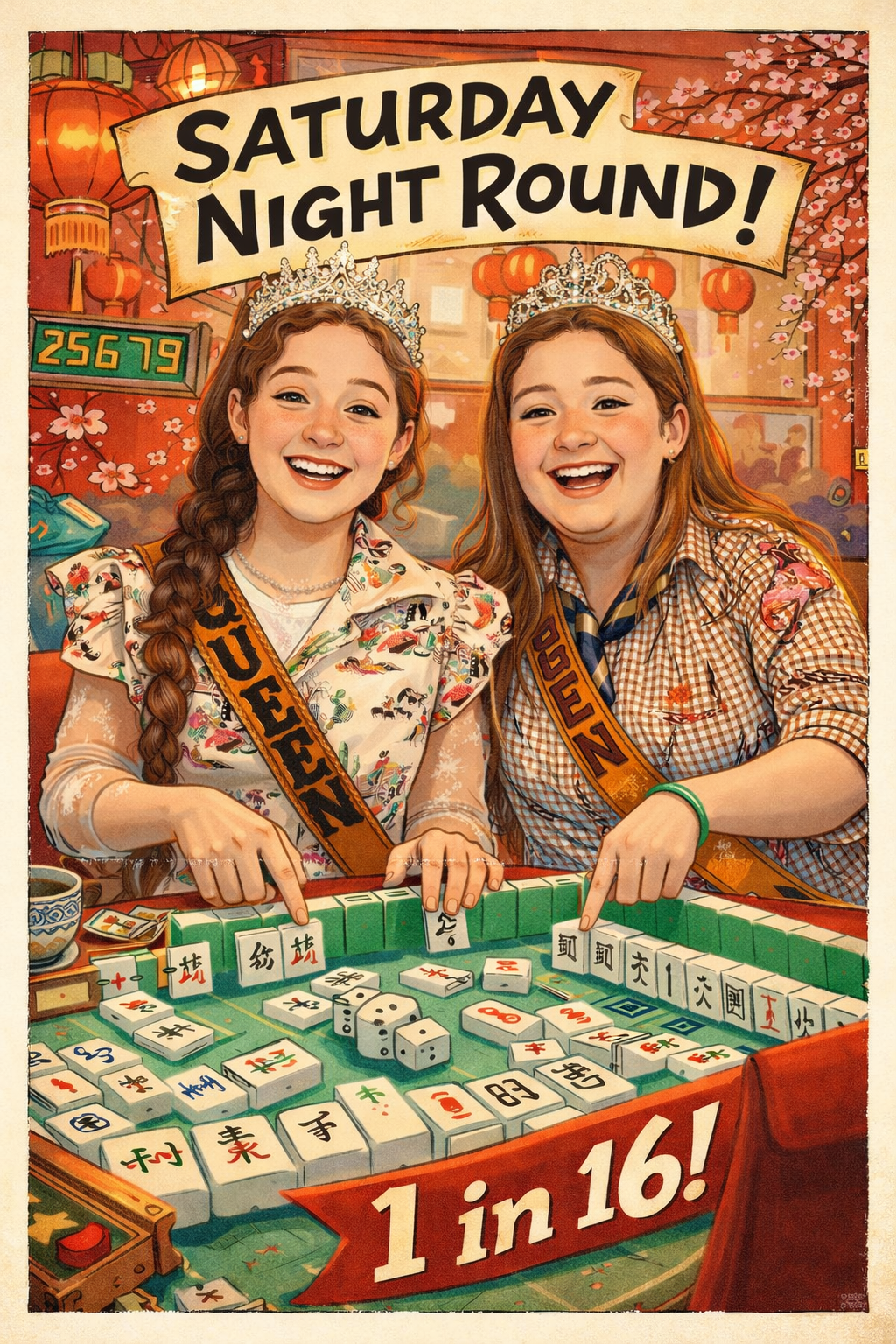 The Saturday Night Round! 16 chances- One stunning mahjong set!