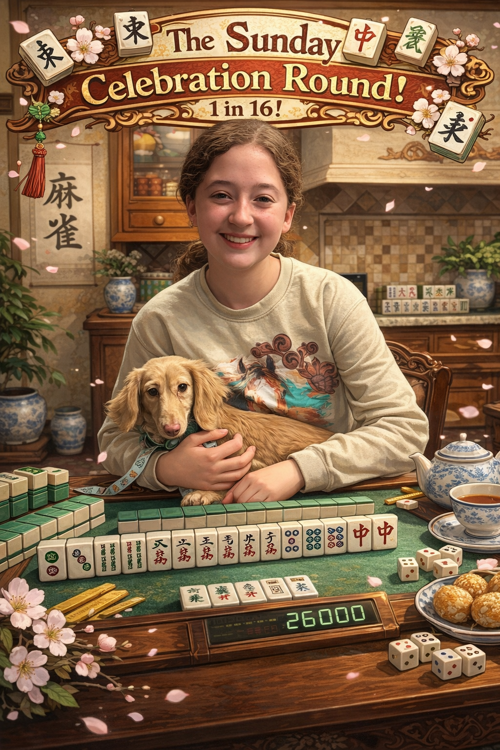 The Sunday Celebration Round! 16 chances- One stunning mahjong set!