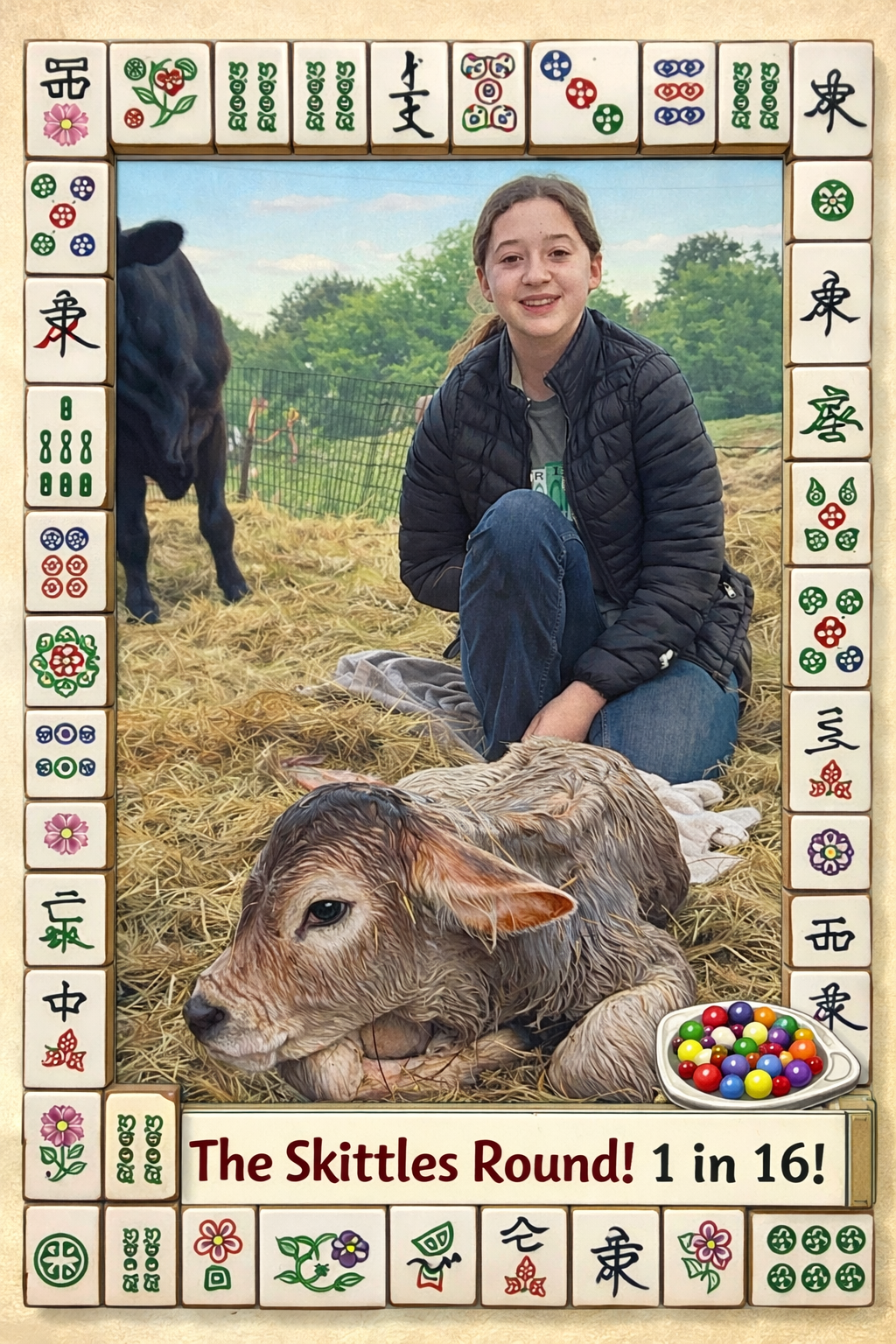The Skittles Round! 16 chances- One stunning mahjong set!