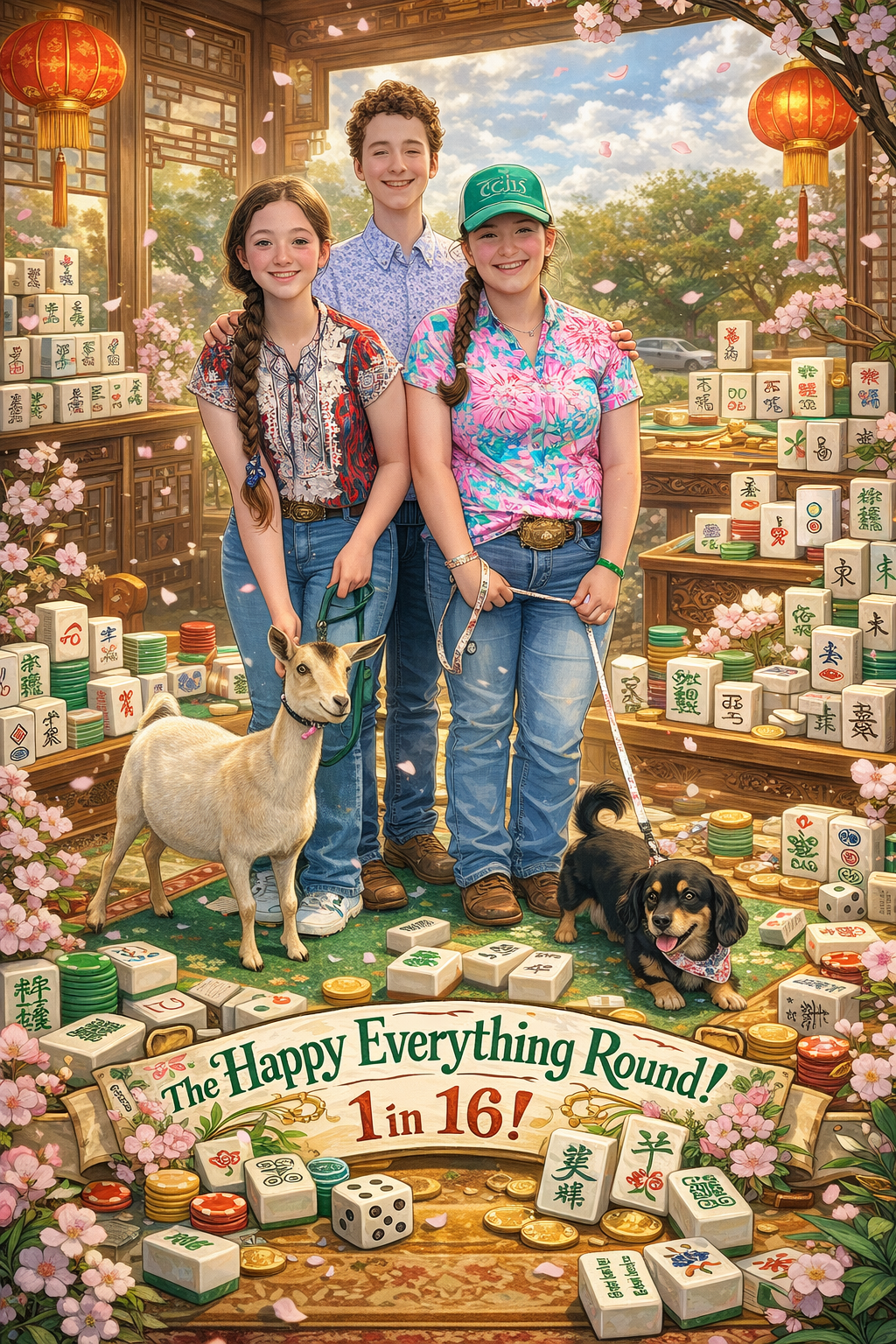 The Happy Everything Round! 16 chances- One stunning mahjong set!