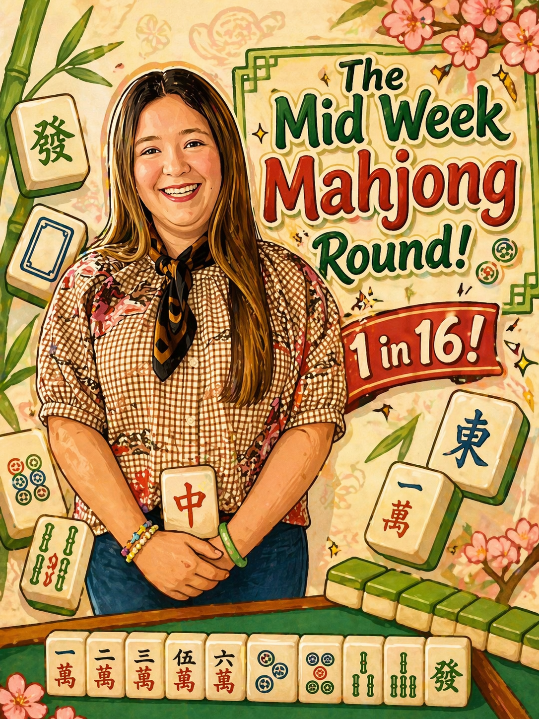 The Mid Week Mahjong Round! 16 chances- One stunning mahjong set!