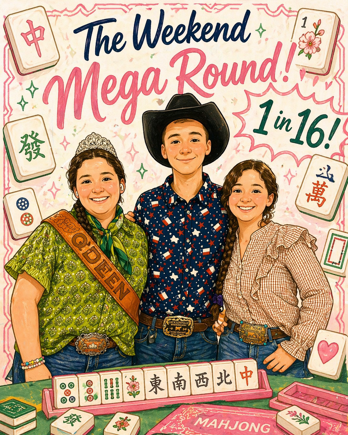 The Weekend Mega Round! 16 chances- One stunning mahjong set!