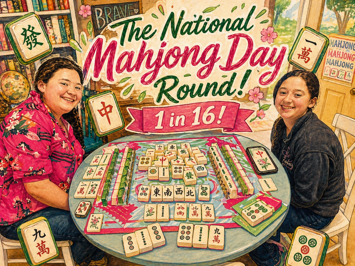 The National Mahjong Day Round! 16 chances- One stunning mahjong set!