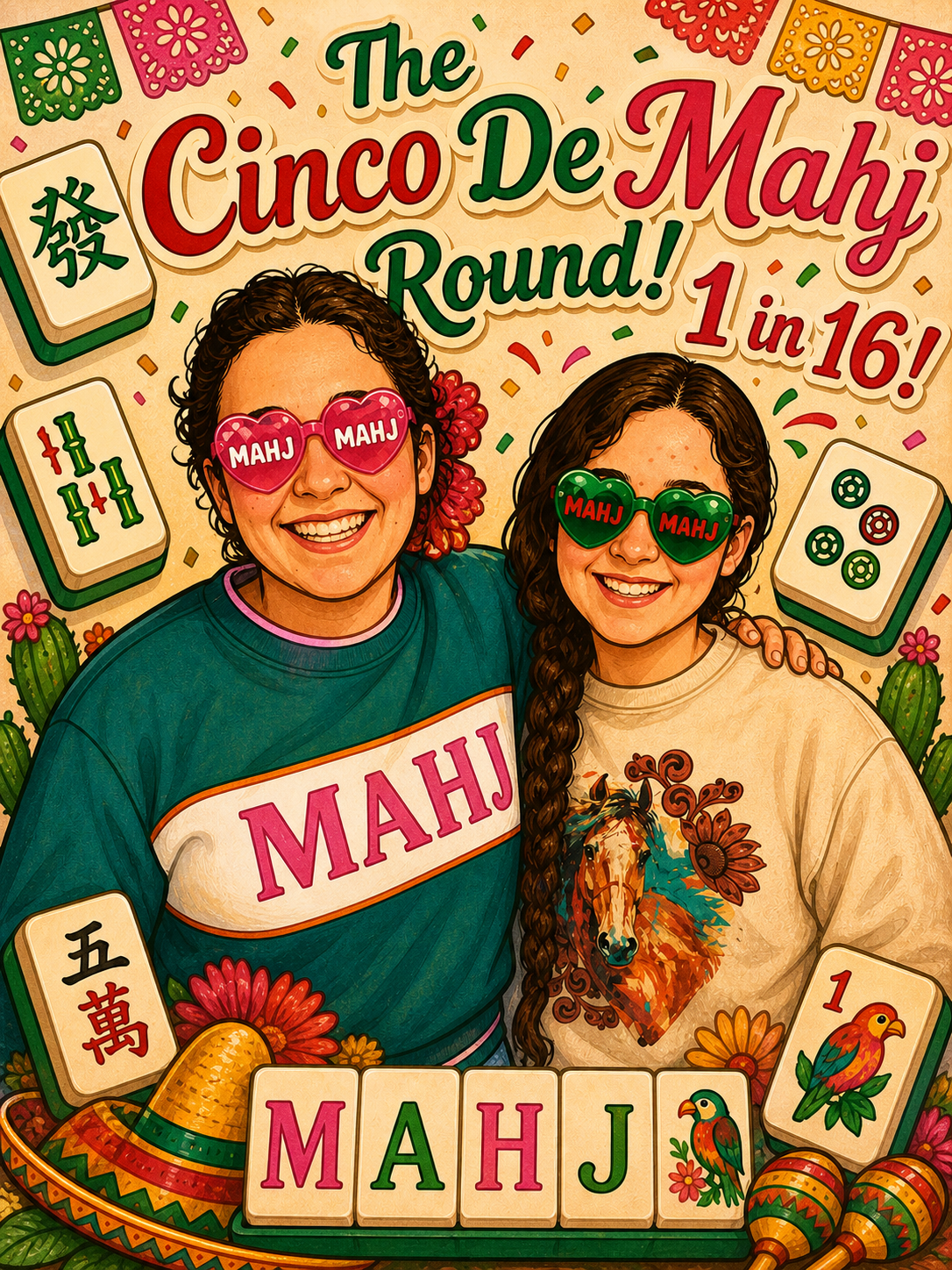 The Cinco De Mahj Round! 16 chances- One stunning mahjong set!