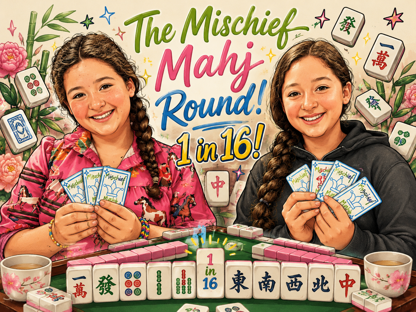The Mischief Mahj Round! 16 chances- One stunning mahjong set!