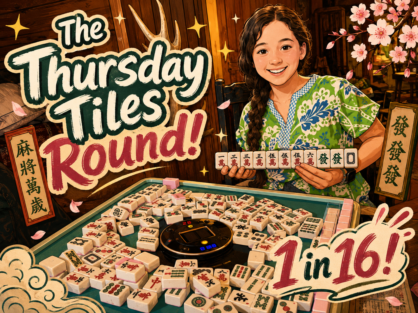 The Thursday Tiles Round! 16 chances- One stunning mahjong set!