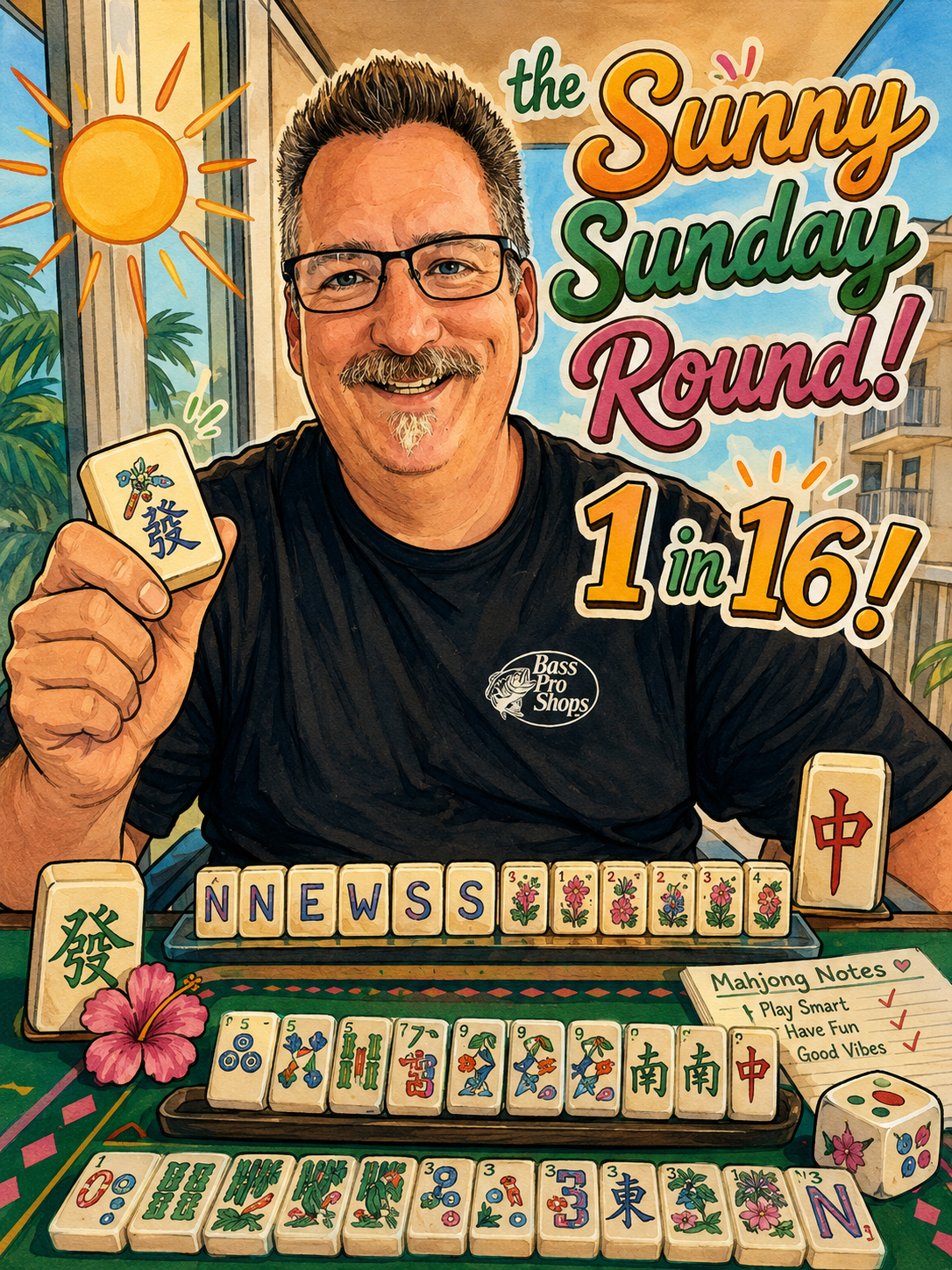 The Sunny Sunday Round! 16 chances- One stunning mahjong set!