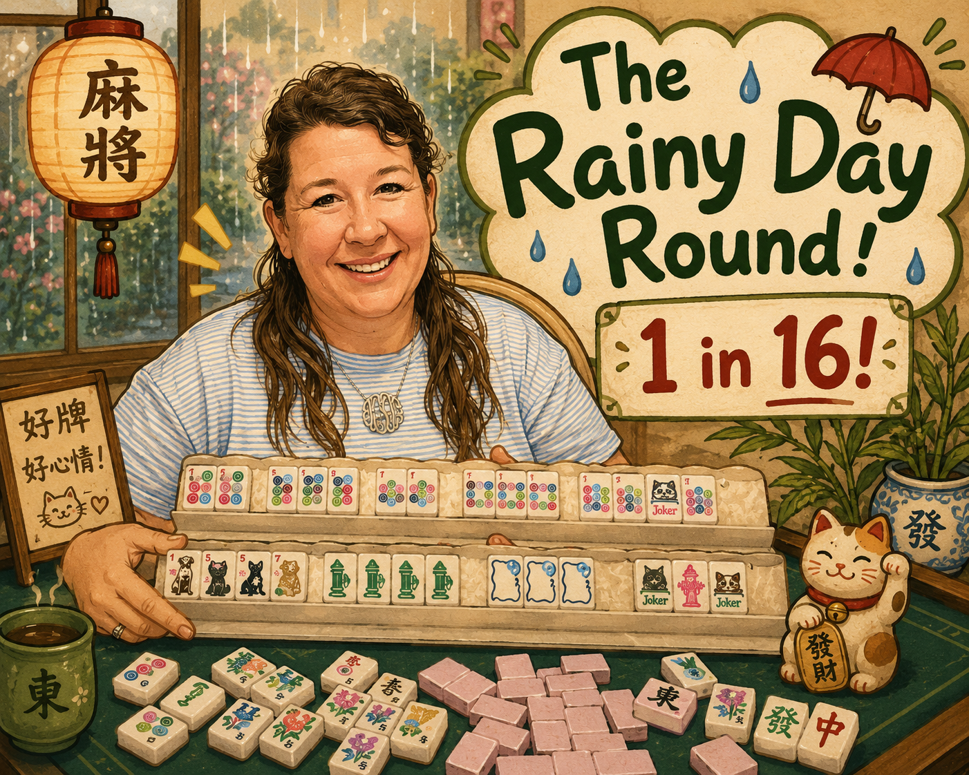 The Rainy Day Round! 16 chances- One stunning mahjong set!