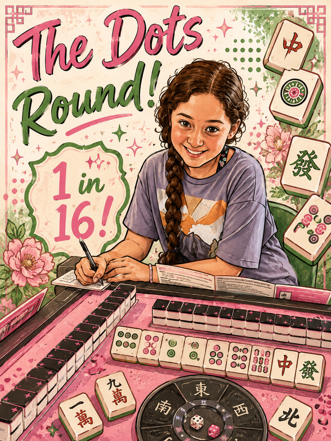 The Dots Round! 16 chances- One stunning mahjong set!