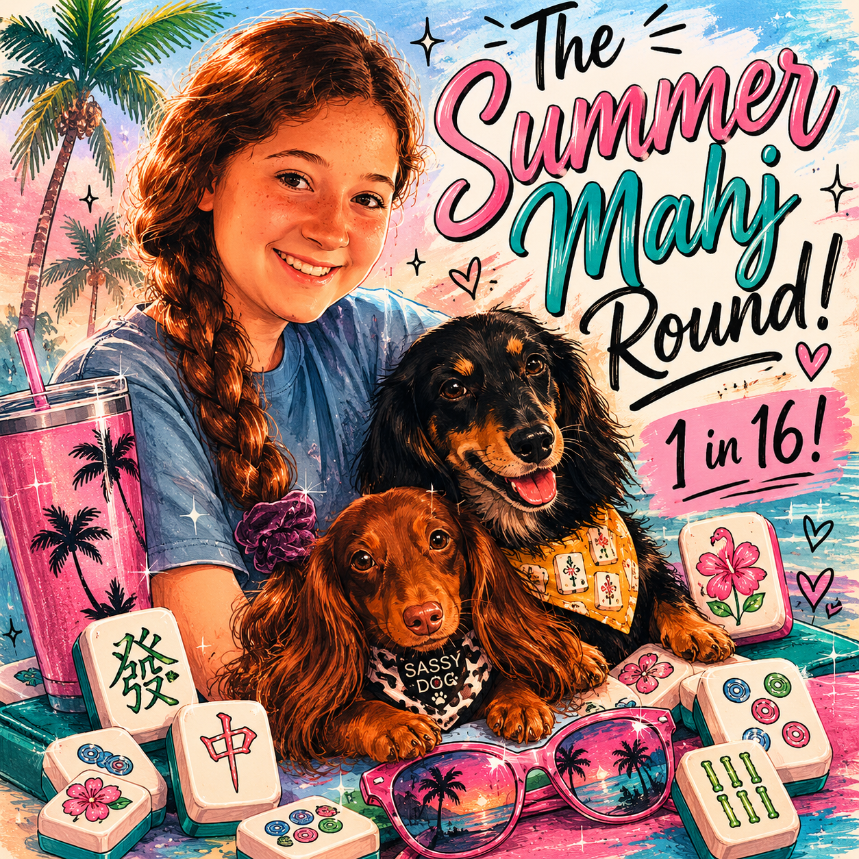 The Summer Mahj Round! 16 chances- One stunning mahjong set!