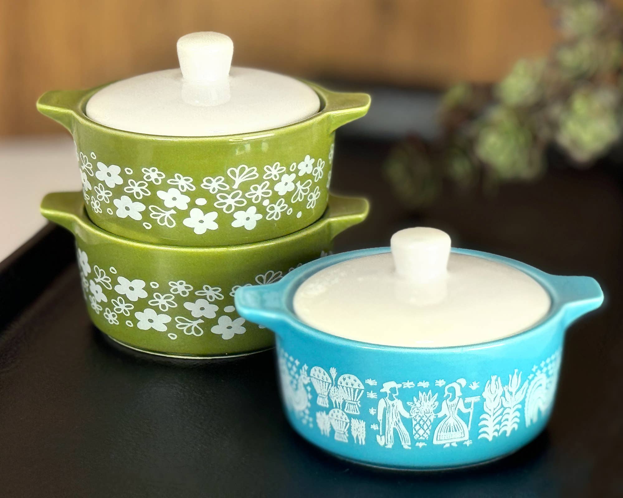 Pyrex-Inspired Butterprint Casserole Ceramic Trinket Box
