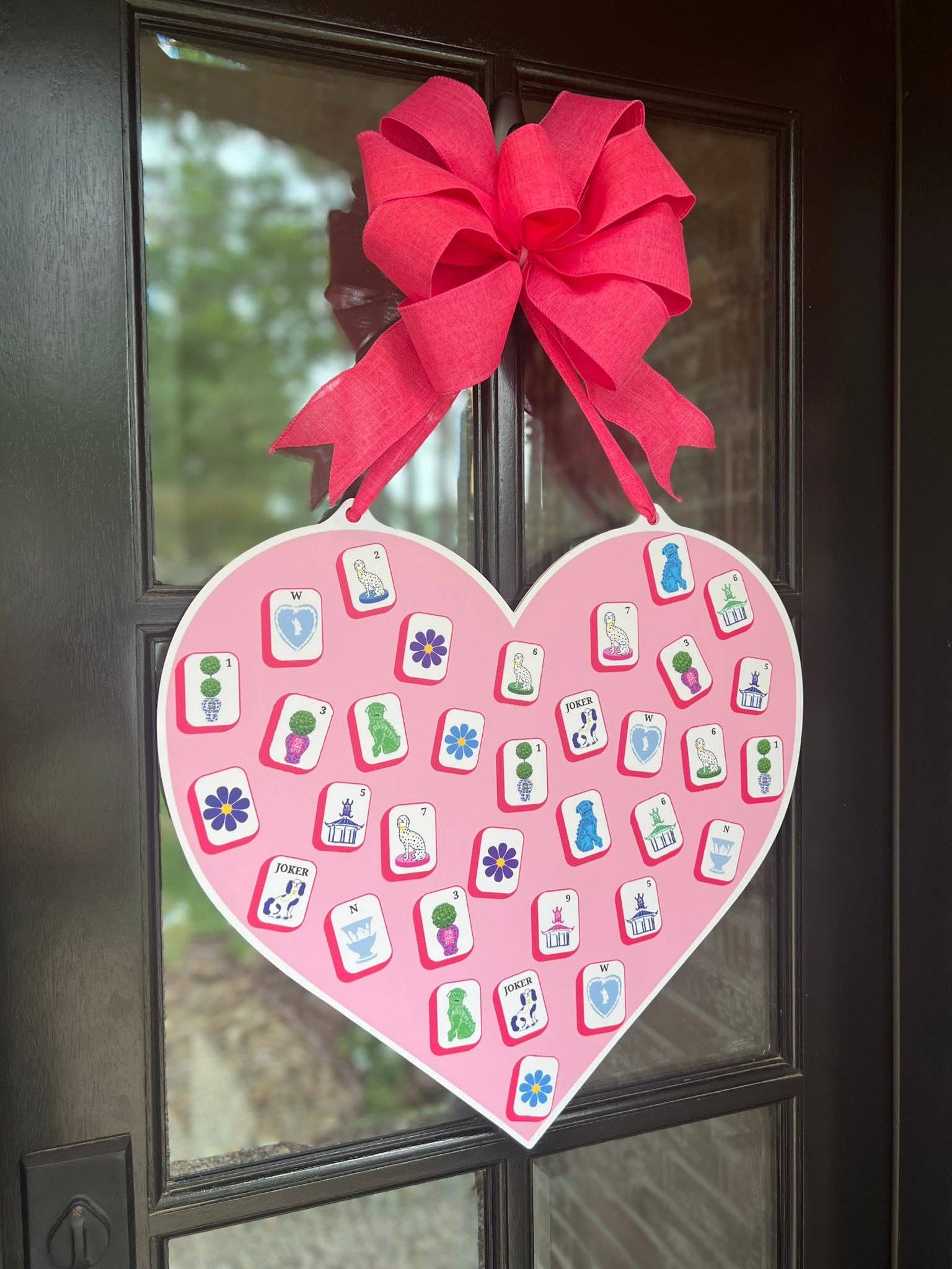 Mahj Tile Heart Door Hanger - HTH x Stylin' Brunette